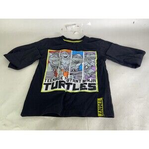 Teenage Mutant Ninja Turtles TMNT Black Long Sleeve T-Shirt Top Boys Size 5